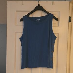 LOFT Blue Sleeveless Tank Top